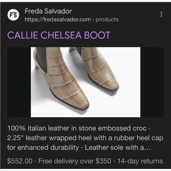 Freda Salvador Chelsea Ankle Boot Bootie Beige Embossed Croc Size 10 Leather - Picture 11 of 11